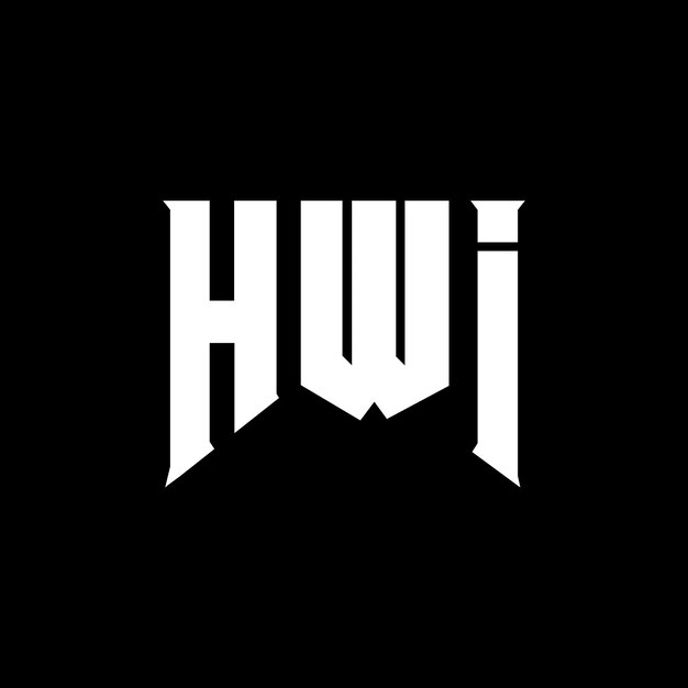 Diseño del logotipo de la empresa tecnológica HWI: combinación de colores blanco y negro HWI logotipo HWI vector HWI diseño HWI icono HWI alfabeto HWI tipografía diseño del logotipo