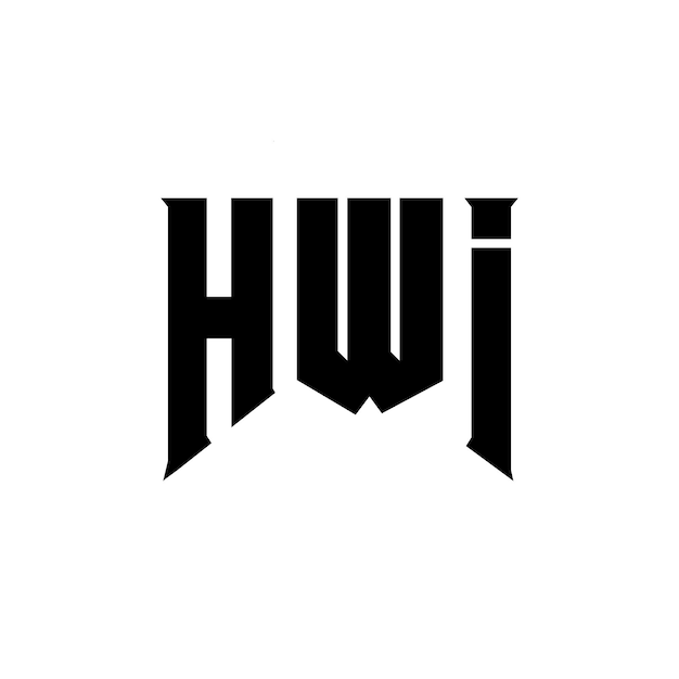 Diseño del logotipo de la empresa tecnológica HWI: combinación de colores blanco y negro HWI logotipo HWI vector HWI diseño HWI icono HWI alfabeto HWI tipografía diseño del logotipo