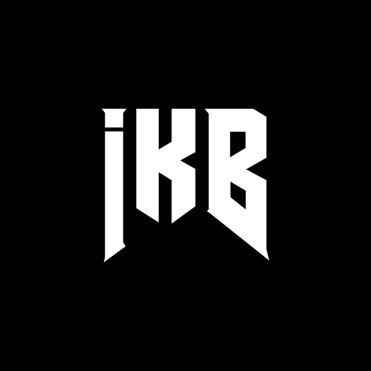 Vector diseño del logotipo de la empresa tecnológica ikb: combinación de colores blanco y negro ikb logotipo ikb vector ikb diseño ikb icono ikb alfabeto ikb tipografía diseño del logotipo