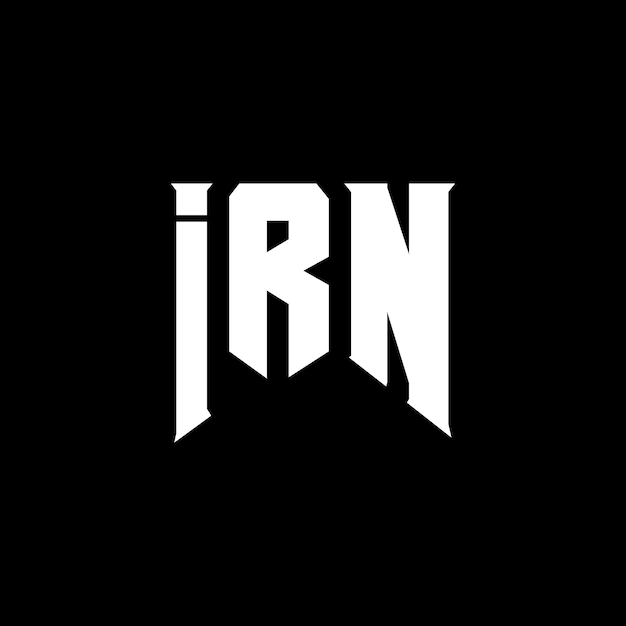Diseño del logotipo de la empresa tecnológica IRN: combinación de colores blanco y negro IRN logotipo IRN vector IRN diseño IRN icono IRN alfabeto IRN tipografía diseño del logotipo