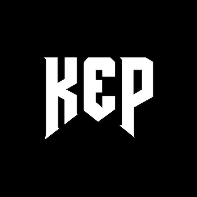 Diseño del logotipo de la empresa tecnológica KEP: combinación de colores blanco y negro KEP: diseño del logotipo KEP: icono KEP: alfabeto KEP: tipografía