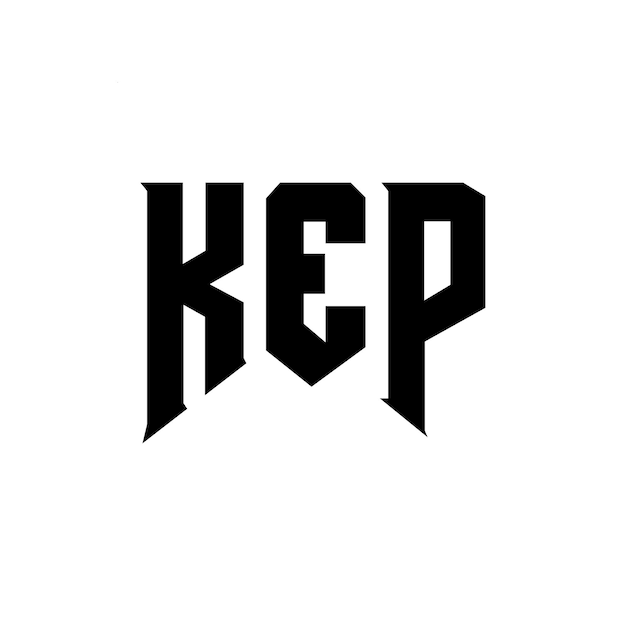 Diseño del logotipo de la empresa tecnológica KEP: combinación de colores blanco y negro KEP: diseño del logotipo KEP: icono KEP: alfabeto KEP: tipografía