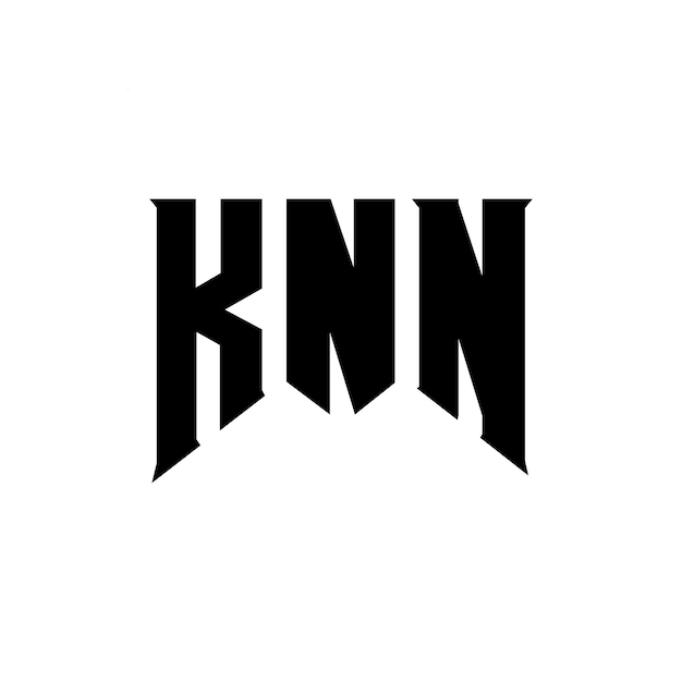 Diseño del logotipo de la empresa tecnológica KNN: combinación de colores blanco y negro KNN logotipo KNN vector KNN diseño KNN icono KNN alfabeto KNN tipografía diseño del logotipo