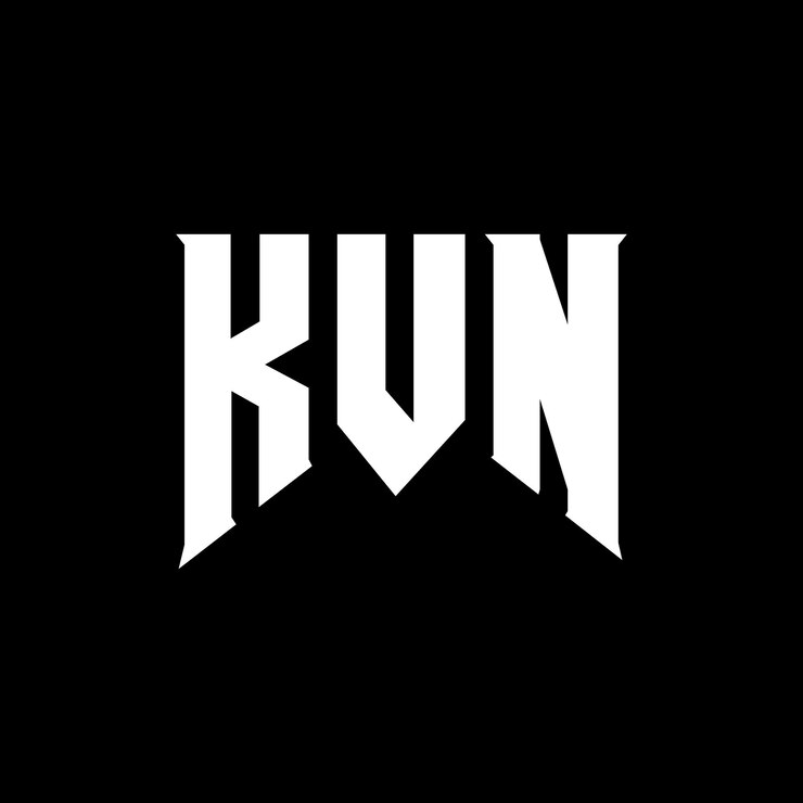 Vector diseño del logotipo de la empresa tecnológica kvn: combinación de colores blanco y negro, diseño del logotipo kvn, diseño del vector kvn y diseño del icono kvn.