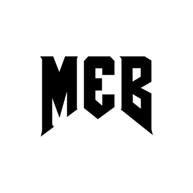 Diseño de logotipo de la empresa tecnológica MEB: combinación de colores blanco y negro MEB: diseño de logotipo MEB: icono MEB: alfabeto MEB: tipografía MEB