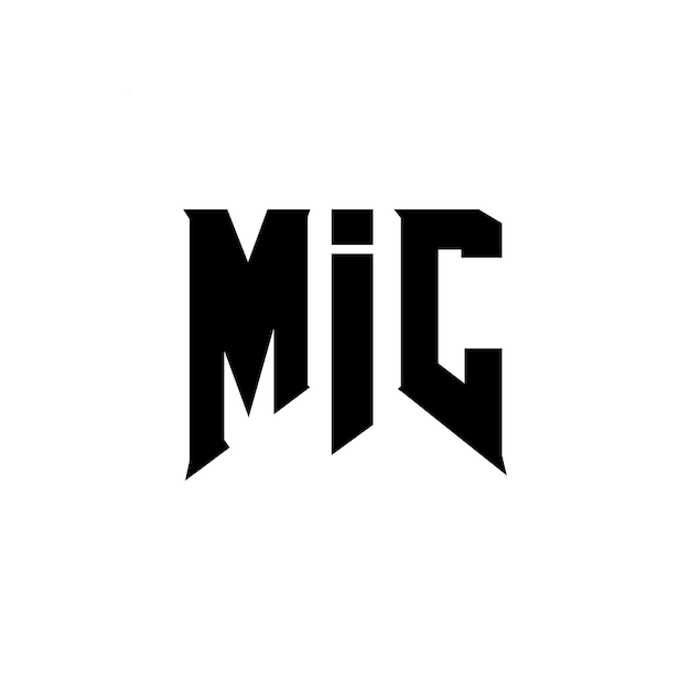 Diseño del logotipo de la empresa tecnológica MIC: combinación de colores blanco y negro MIC: diseño del logotipo MIC: vector MIC: icono MIC: alfabeto MIC: tipografía MIC