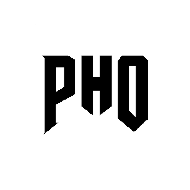 Diseño de logotipo de la empresa tecnológica PHO: combinación de colores blanco y negro PHO: diseño de logotipo PHO: icono PHO: alfabeto PHO: tipografía PHO: logotipo PFO: diseño de PHO: ícono PHO: símbolo PHO