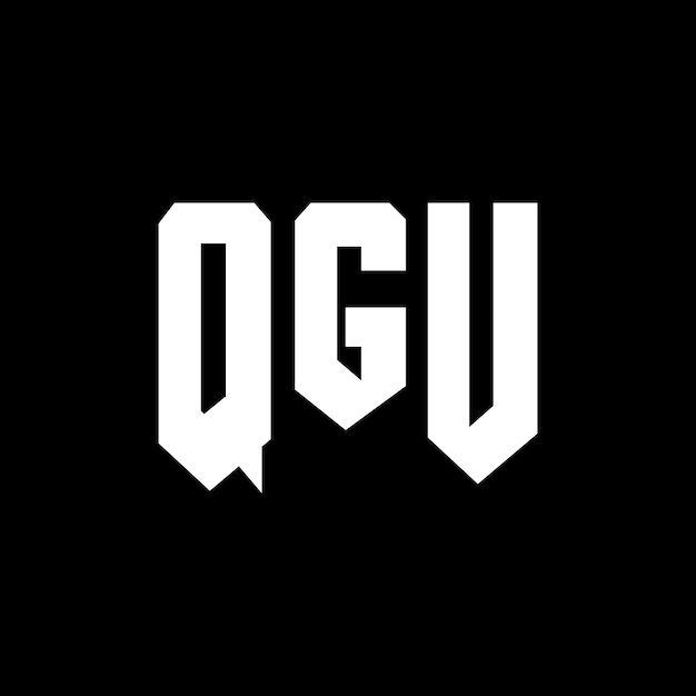 Diseño del logotipo de la empresa tecnológica QGU: combinación de colores blanco y negro QGU: logotipo QGU: vector QGU: diseño del icono QGU: alfabeto QGU: tipografía