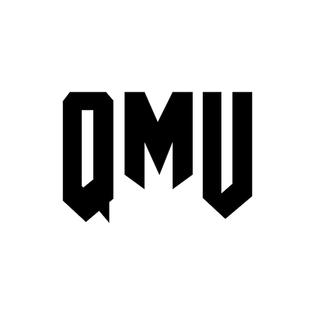 Diseño del logotipo de la empresa tecnológica QMU: combinación de colores blanco y negro QMU: logotipo QMU: vector QMU: diseño del icono QMU: alfabeto QMU: tipografía
