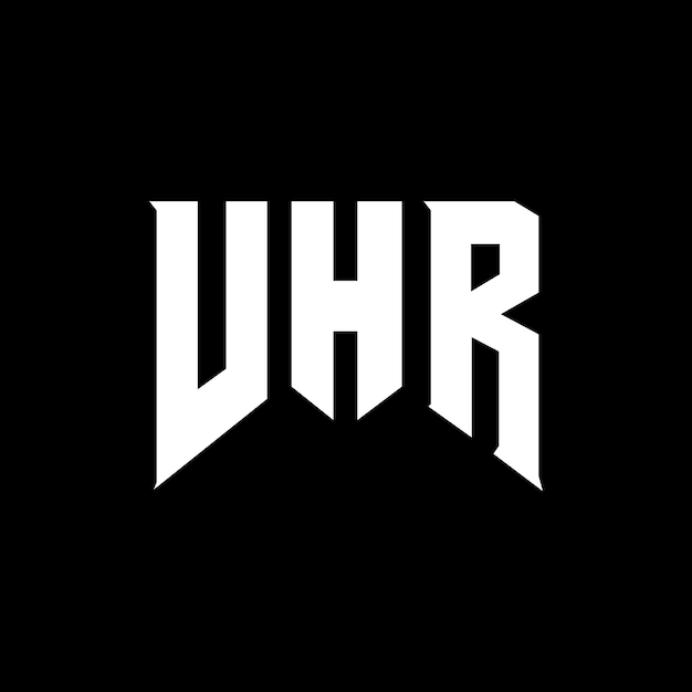 Diseño de logotipo de la empresa tecnológica VHR: combinación de colores blanco y negro VHR: diseño de logotipo VHR: icono VHR: alfabeto VHR: tipografía