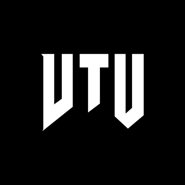 Diseño de logotipo de la empresa tecnológica VTU: combinación de colores blanco y negro VTU: diseño de logotipo VTU: icono VTU: alfabeto VTU: tipografía VTU