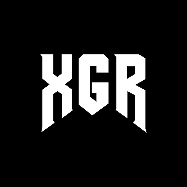 Diseño del logotipo de la empresa tecnológica XGR: combinación de colores en blanco y negro XGR: logotipo XGR: vector XGR: diseño XGR: icono XGR: alfabeto XGR: tipografía XGR