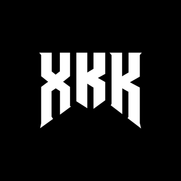 Diseño de logotipo de la empresa tecnológica XKK: combinación de colores blanco y negro XKK: logotipo XKK: vector XKK: diseño XKK: icono XKK: alfabeto XKK: tipografía
