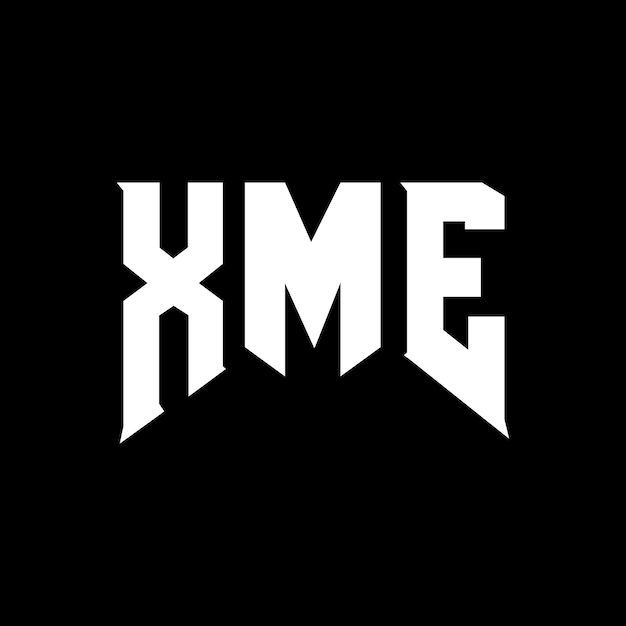 Diseño del logotipo de la empresa tecnológica XME: combinación de colores blanco y negro XME: diseño del logotipo XME: icono XME: alfabeto XME: tipografía XME