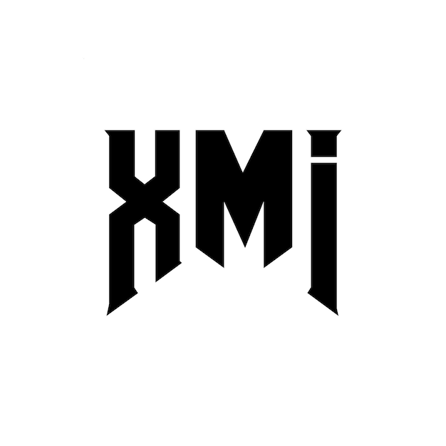 Diseño del logotipo de la empresa tecnológica XMI: combinación de colores blanco y negro XMI: logotipo XMI: vector XMI: diseño XMI: icono XMI: alfabeto XMI: tipografía XMI