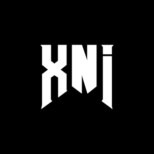 Diseño del logotipo de la empresa tecnológica XNI: combinación de colores blanco y negro XNI: diseño del logotipo XNI: icono XNI: alfabeto XNI: tipografía XNI