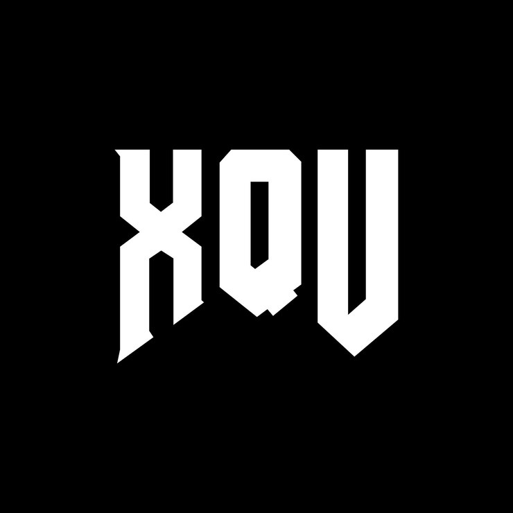 Vector diseño del logotipo de la empresa tecnológica xqu: combinación de colores en blanco y negro xqu: logotipo xqu: vector xqu: diseño xqu: icono xqu: alfabeto xqu: tipografía xqu