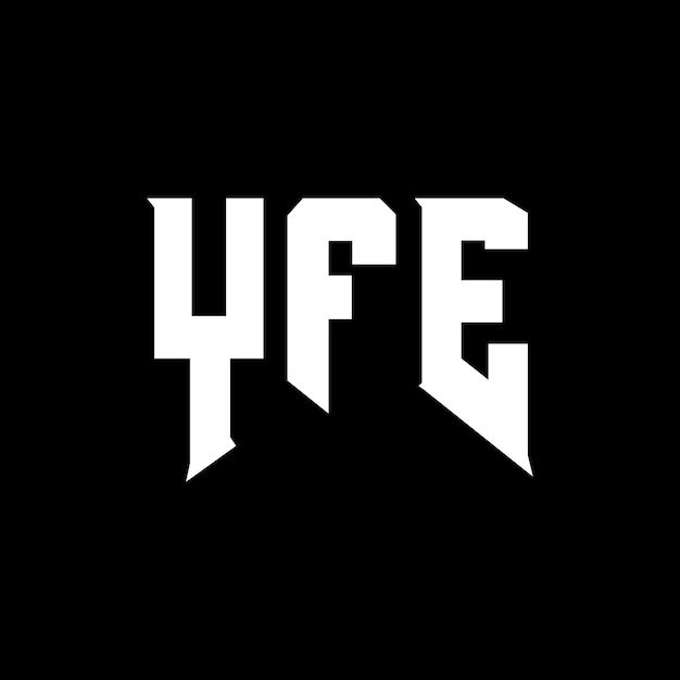 Diseño de logotipo de la empresa tecnológica YFE: combinación de colores blanco y negro, diseño de logotipo YFE, diseño de icono de vector YFE y diseño de tipografía YFE.