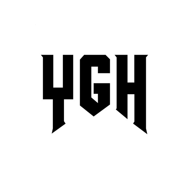 Diseño de logotipo de la empresa tecnológica YGH Diseño del logotipo de YGH Combinación de colores blanco y negro YGH Logotipo YGH Vector YGH diseño Icono YGH Alfabeto YGH Tipografía diseño del logotipo