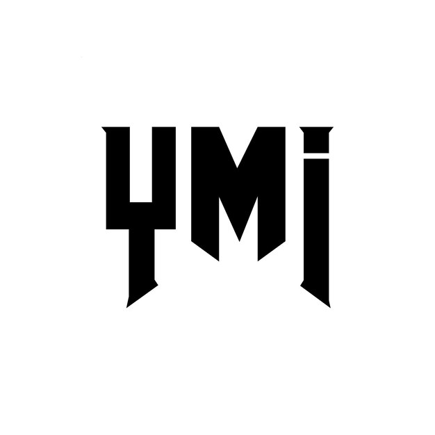 Diseño de logotipo de la empresa tecnológica YMI: combinación de colores blanco y negro, diseño de logotipo YMI, diseño de icono de vector YMI y diseño de tipografía YMI.