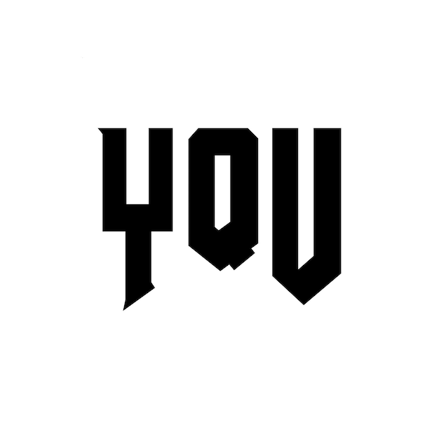 Diseño de logotipo de la empresa tecnológica YQU: combinación de colores blanco y negro YQU: logotipo YQU: vector YQU: diseño YQU: icono YQU: alfabeto YQU: tipografía