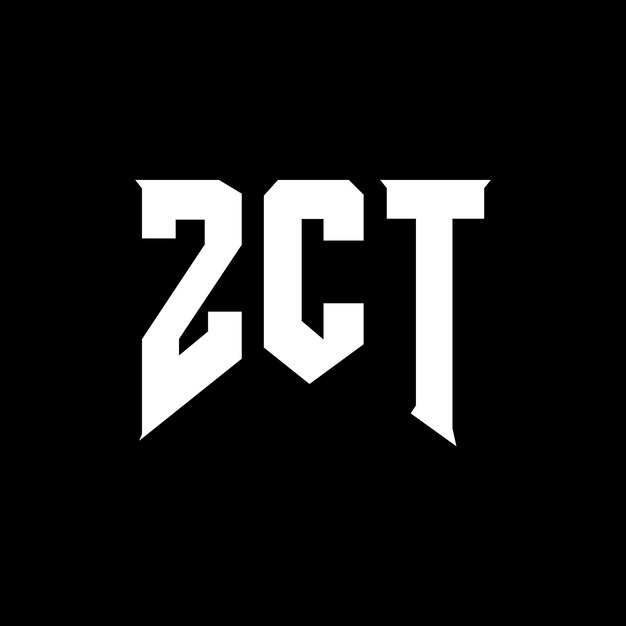 Diseño del logotipo de la empresa tecnológica ZCT: combinación de colores blanco y negro ZCT logotipo ZCT vector ZCT diseño ZCT icono ZCT alfabeto ZCT tipografía diseño del logotipo