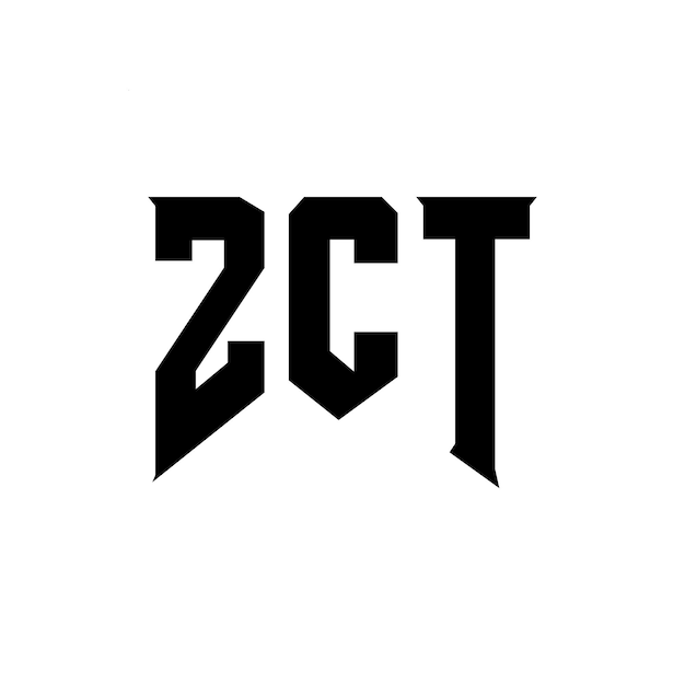Diseño del logotipo de la empresa tecnológica ZCT: combinación de colores blanco y negro ZCT logotipo ZCT vector ZCT diseño ZCT icono ZCT alfabeto ZCT tipografía diseño del logotipo