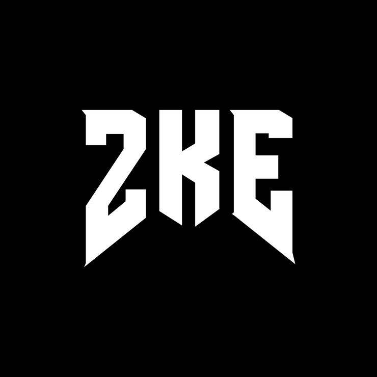 Vector diseño de logotipo de la empresa tecnológica zke: combinación de colores blanco y negro zke: diseño de logotipo zke: icono zke: alfabeto zke: tipografía zke: logotipo zk