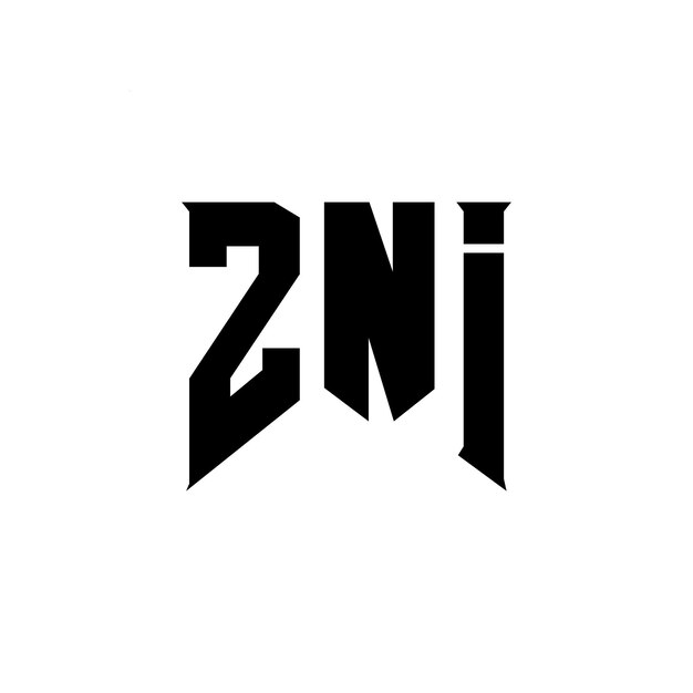 Diseño del logotipo de la empresa tecnológica ZNI: combinación de colores blanco y negro ZNI logotipo ZNI vector ZNI diseño ZNI icono ZNI alfabeto ZNI tipografía diseño del logotipo