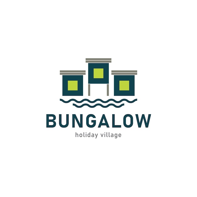 Diseño de logotipo de empresa de vacaciones de bungalow