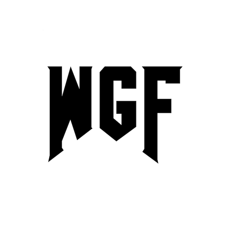 Vector diseño del logotipo de la empresa wgf: combinación de colores blanco y negro wgf: logotipo wgf: vector wgf: diseño wgf: icono wgf: alfabeto wgf: tipografía