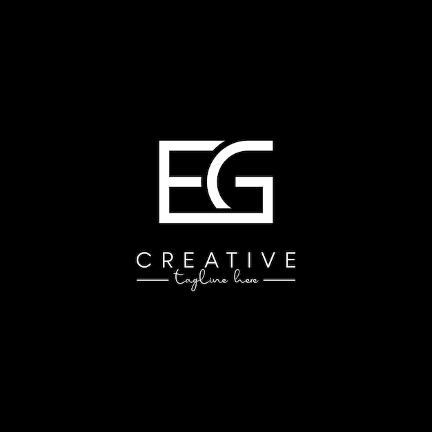 Diseño de logotipo empresarial elegante basado en la letra inicial EG GE
