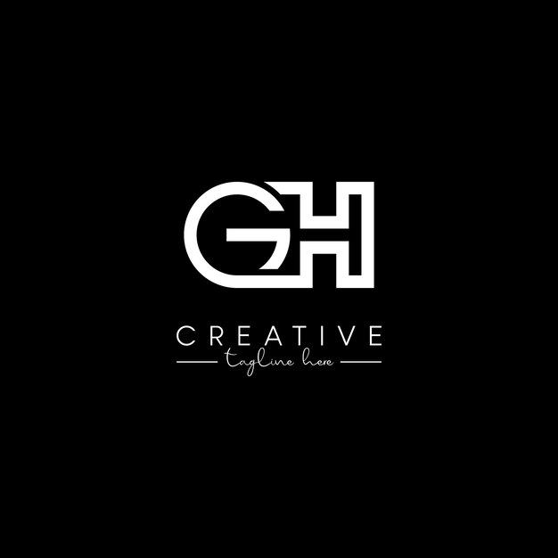 Diseño de logotipo empresarial elegante basado en la letra inicial GH HG