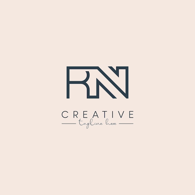 Diseño de logotipo empresarial elegante basado en la letra inicial RN NR