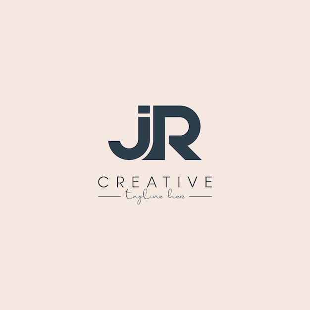 Diseño de logotipo empresarial elegante basado en la letra JR RJ inicial