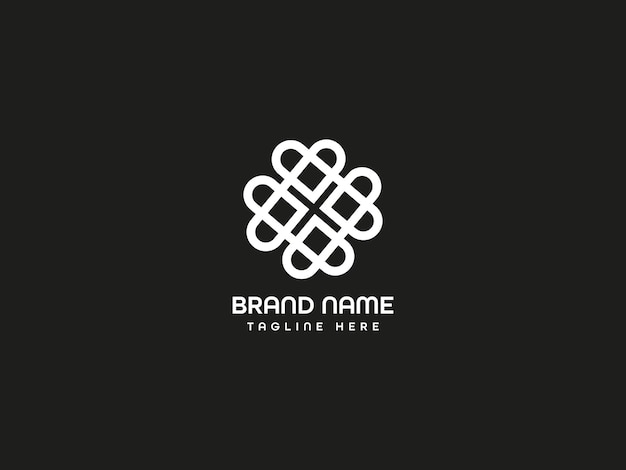 Diseño de logotipo empresarial con monograma de flores.