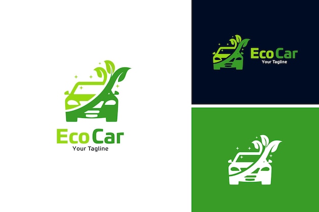 Diseño de logotipo de energía de automóviles ecológicos