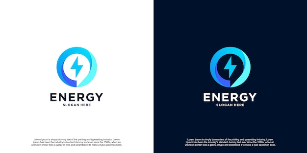 Diseño de logotipo de energía de degradado creativo moderno