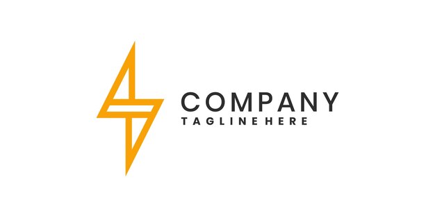 Diseño del logotipo de la energía del rayo