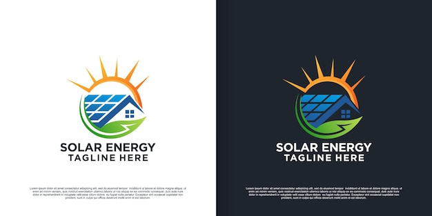 Diseño de logotipo de energía solar explosión de sol de verano con concepto único Premium Vector Parte 2