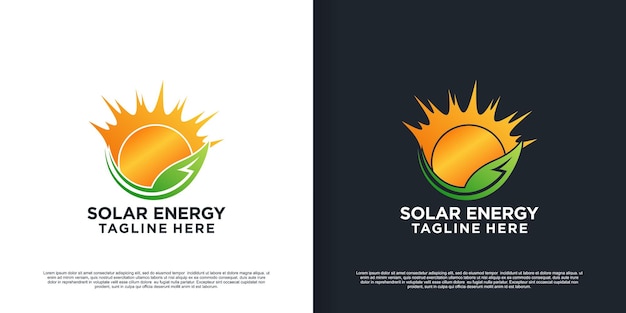 Diseño de logotipo de energía solar explosión de sol de verano con concepto único Premium Vector Parte 9