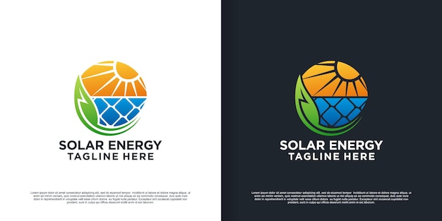 Diseño de logotipo de energía solar sunburst de verano con concepto único premium vector parte 3