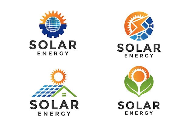 Vector diseño del logotipo de la energía solar