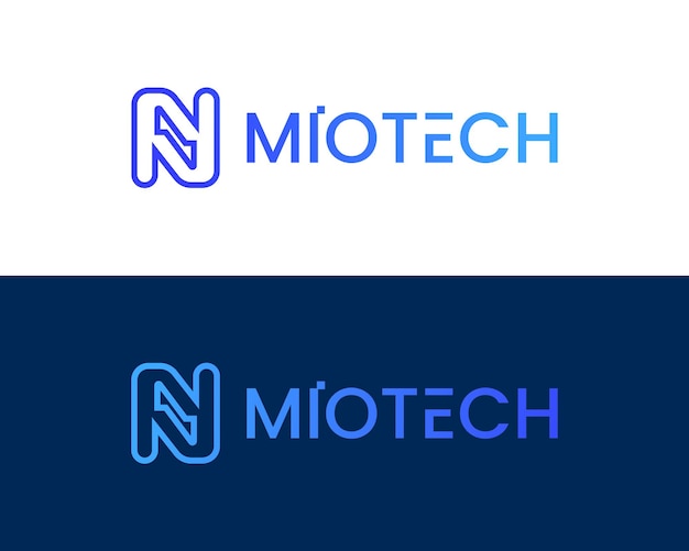 Vector diseño de logotipo de energía de tecnología y tecnología de energía de letra m abstracta