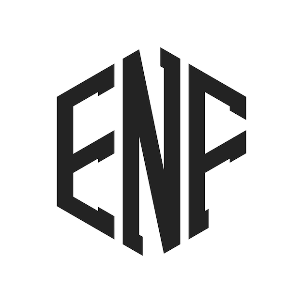 Diseño del logotipo ENF Letra inicial ENF Monograma Logotipo con forma de hexágono