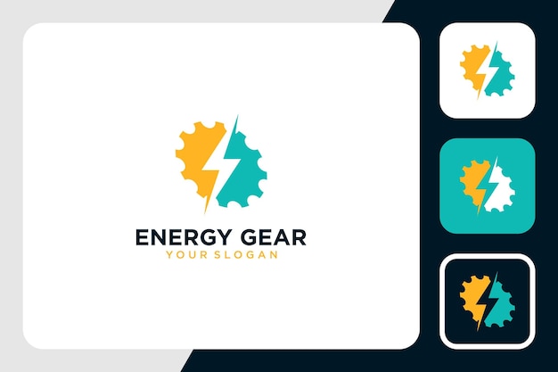 Diseño de logotipo de engranaje con inspiración energética