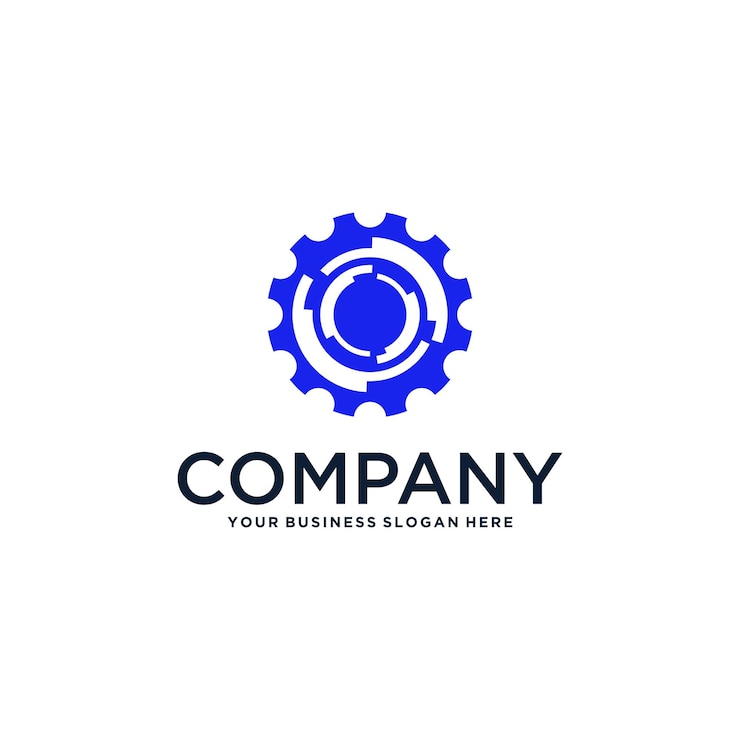 Vector diseño del logotipo del engranaje con tecnología