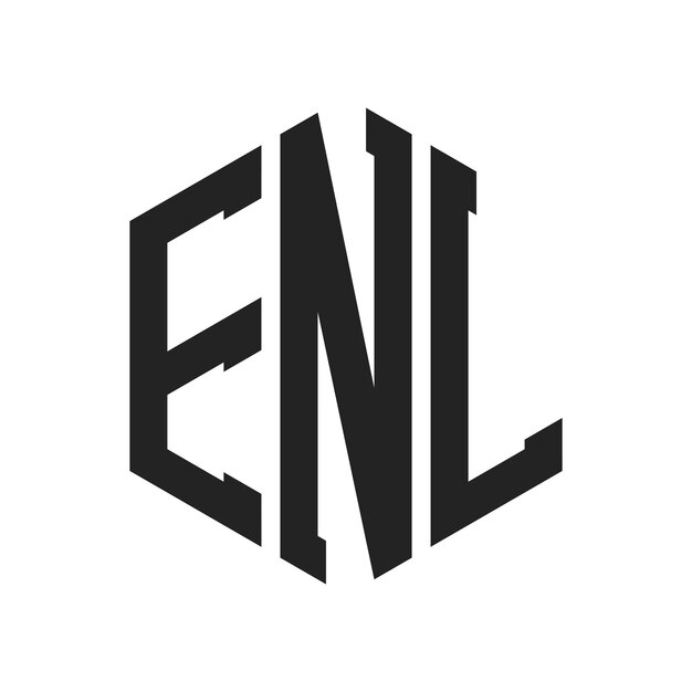 Diseño del logotipo ENL Letra inicial ENL Monograma Logotipo con forma de hexágono