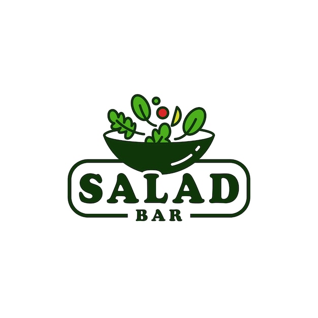 Diseño de logotipo de ensalada de verduras de alimentos orgánicos saludables