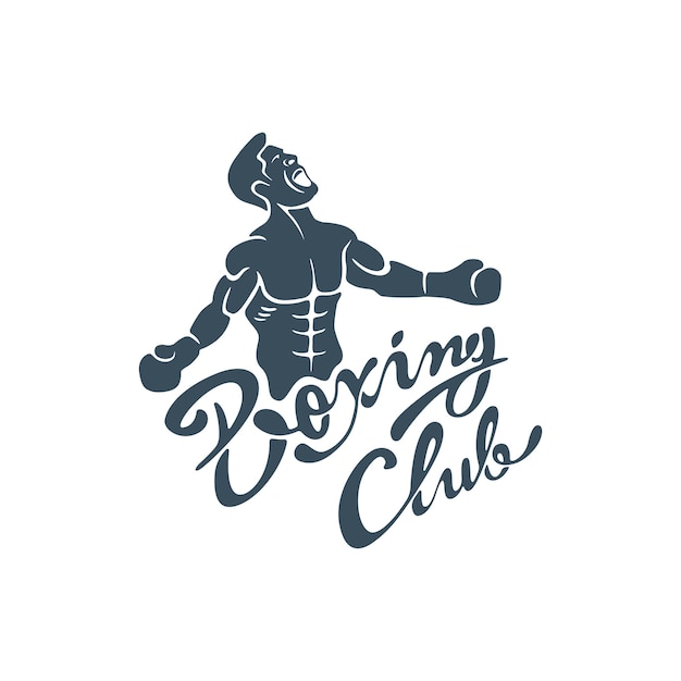 Diseño de logotipo de entrenamiento deportivo de club de boxeo